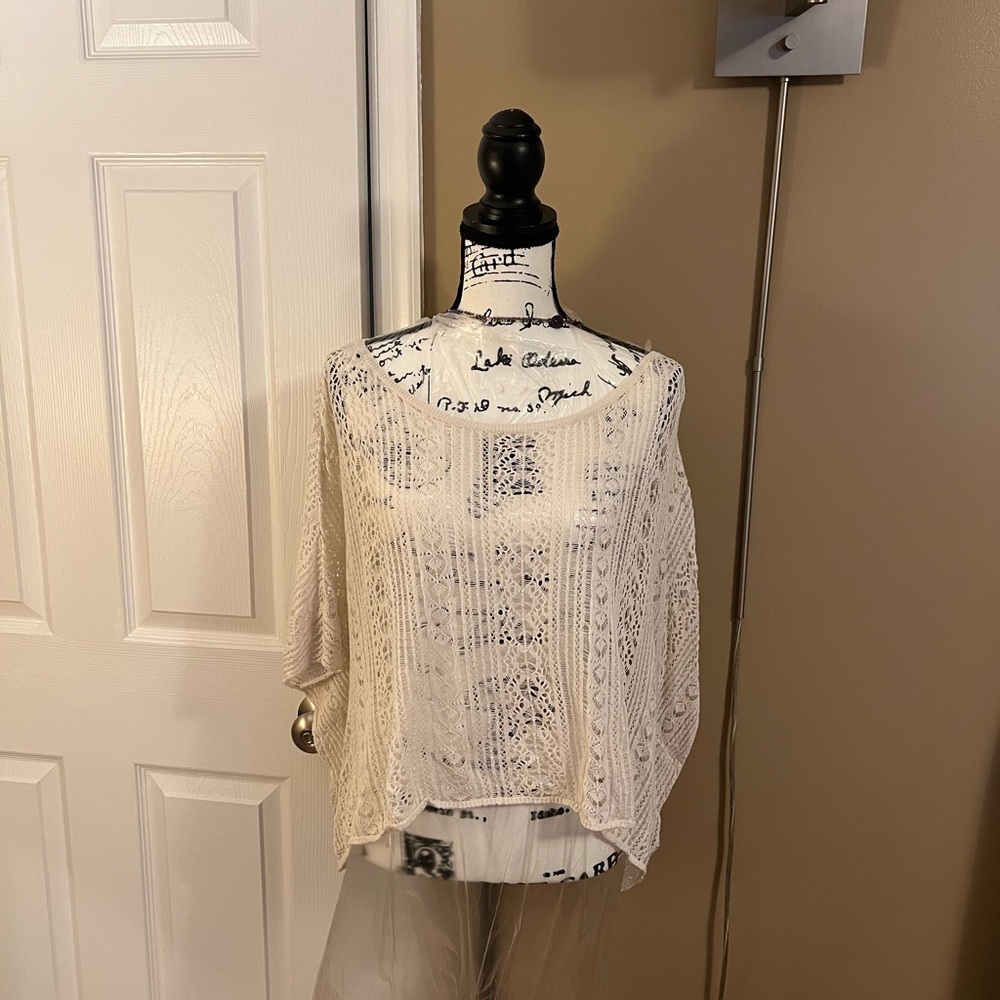 DENIM & SUPPLY RALPH LAUREN Crochet Pullover  Top - XL